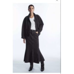 COS Panelled Flared Denim Skirt 100%Cotton